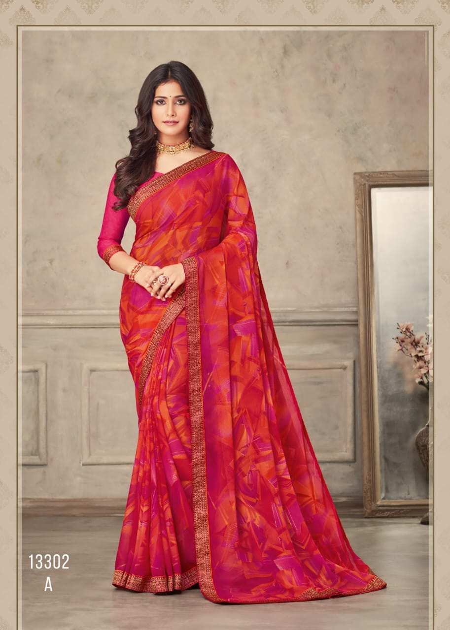 Ruchi Savera Hits Regular Wear Wholesale Printed Chiffon Saree Catalog